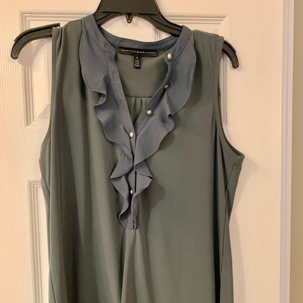 White House Black Market ruffled tank